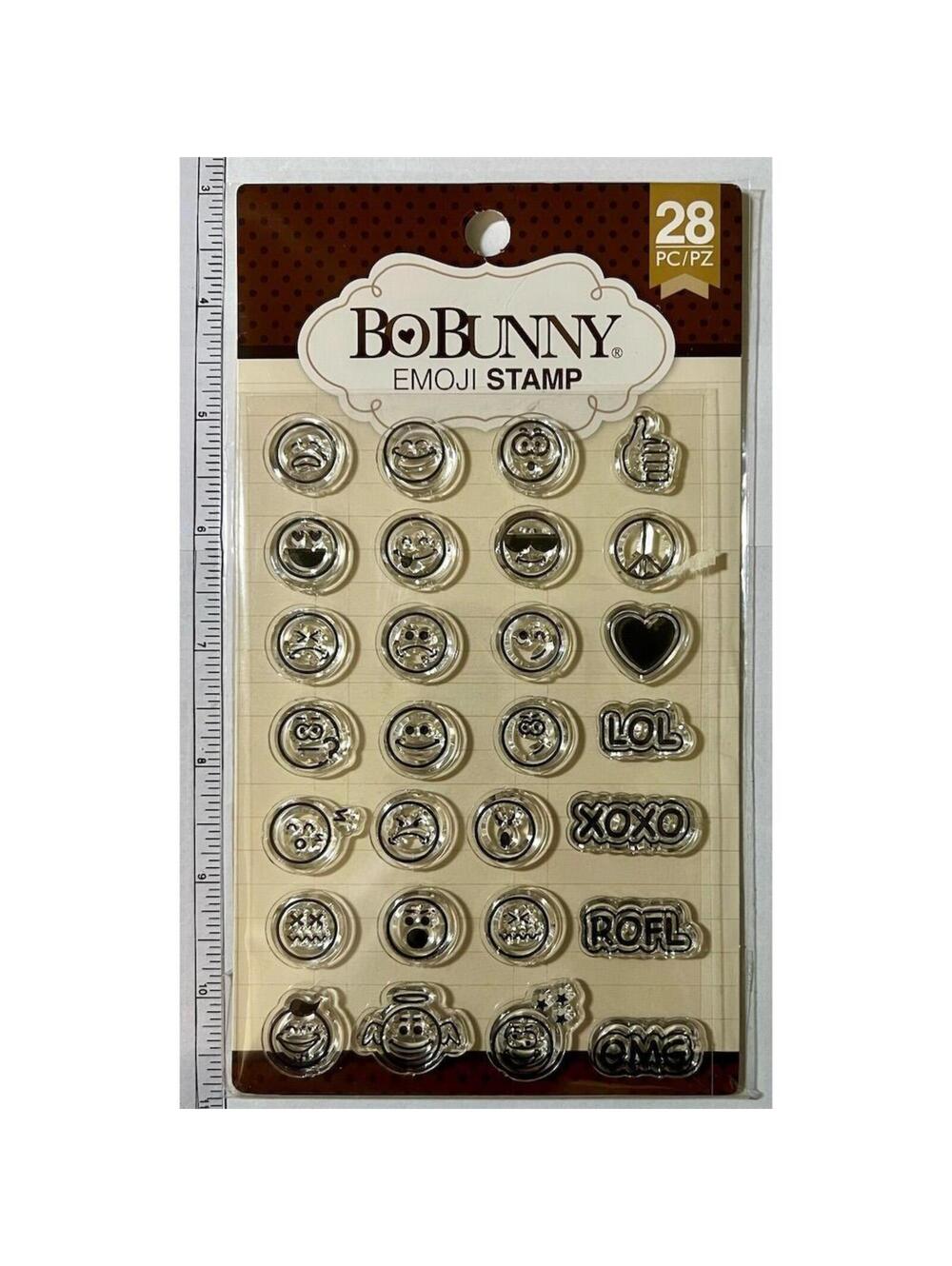 Bo Bunny Emoji Clear Stamp Set 28pc Scrapbooking Planner Craft Stamps